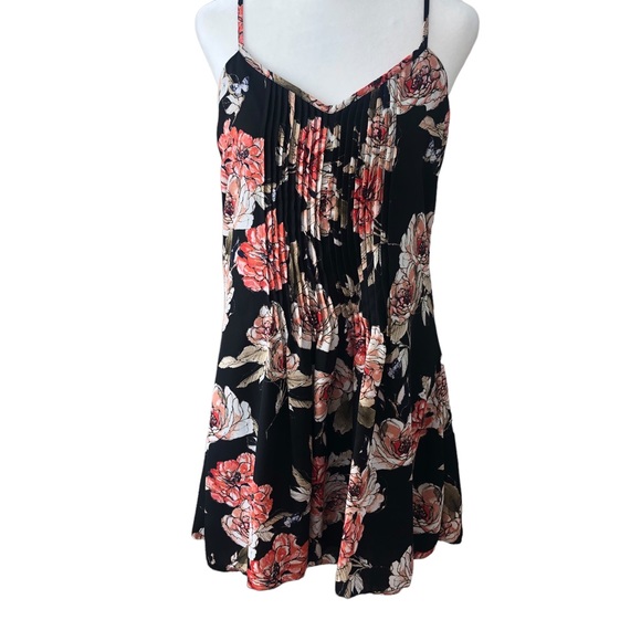 SANCTUARY Spring Fling Black Blossom Floral V-Neck Racerback Mini Sundress SizeS - Picture 14 of 15